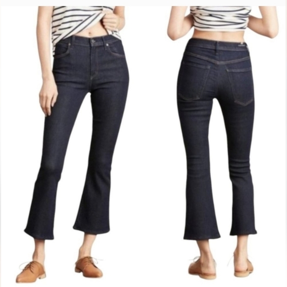 Citizens of Humanity Fleetwood Crop High-Rise Flare Jeans In black Astoria Sz 27 - Picture 6 of 11